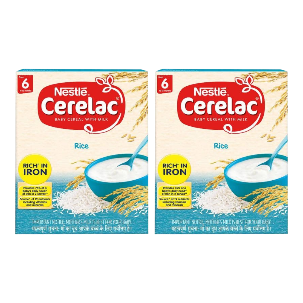 Nestle Cerelac Baby Cereal with Milk - Rice, From 6-12 Months | Grocsy