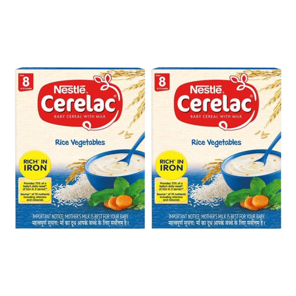Nestle Cerelac Baby Cereal with Milk - Rice Vegetables, From 8 to 12 Months | Grocsy