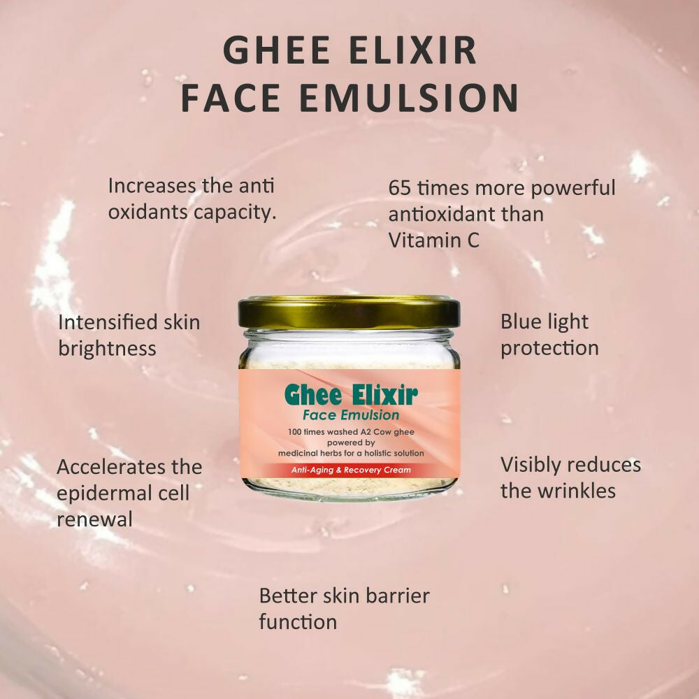 Beauty Secrets Ghee Elixir Ayurvedic Night Cream for Face infused with Collagen | Repair, Restore and Revive Naturally | Anti Aging Moisturizer | Grocsy