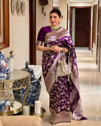 DEIANA'S Beautiful Designer Golden zari Soft Lichi Silk Saree - Wine | Grocsy