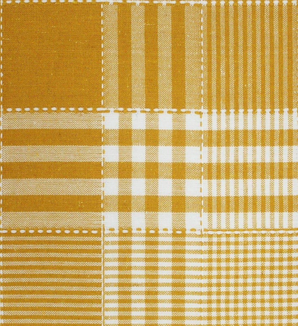 Airwill 100% Cotton Checkered Pattern 4 Seater Square Table Cover - Yellow | Grocsy