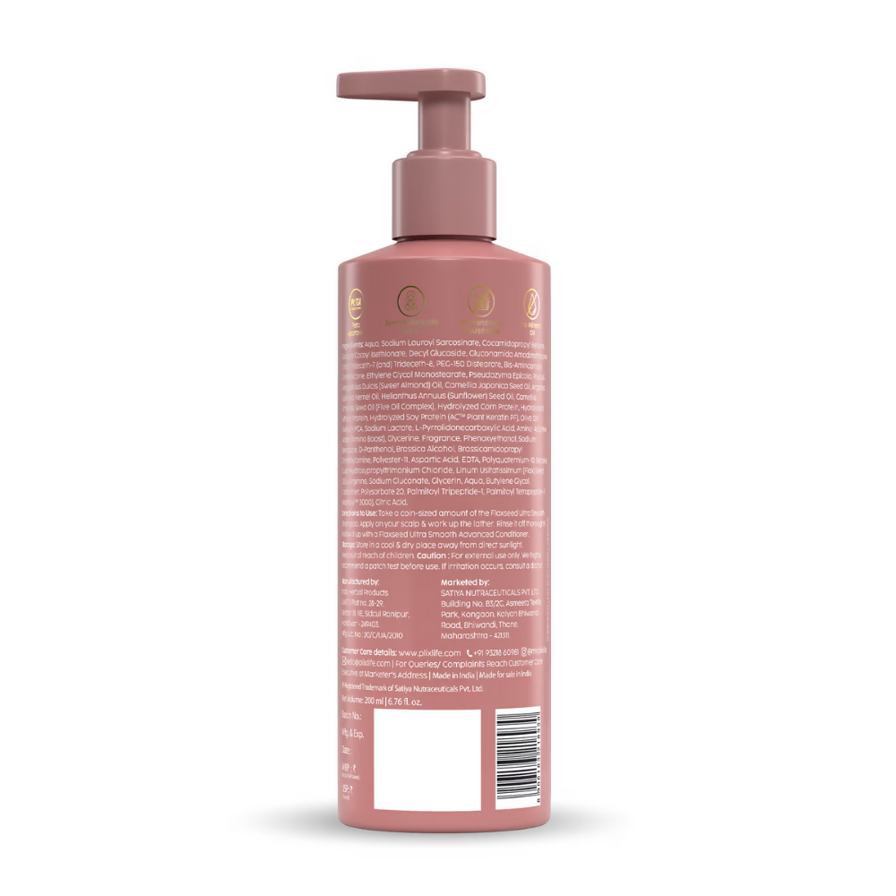 PLIX The Plant Fix Flaxseed Ultrasmooth Advanced Shampoo | Grocsy