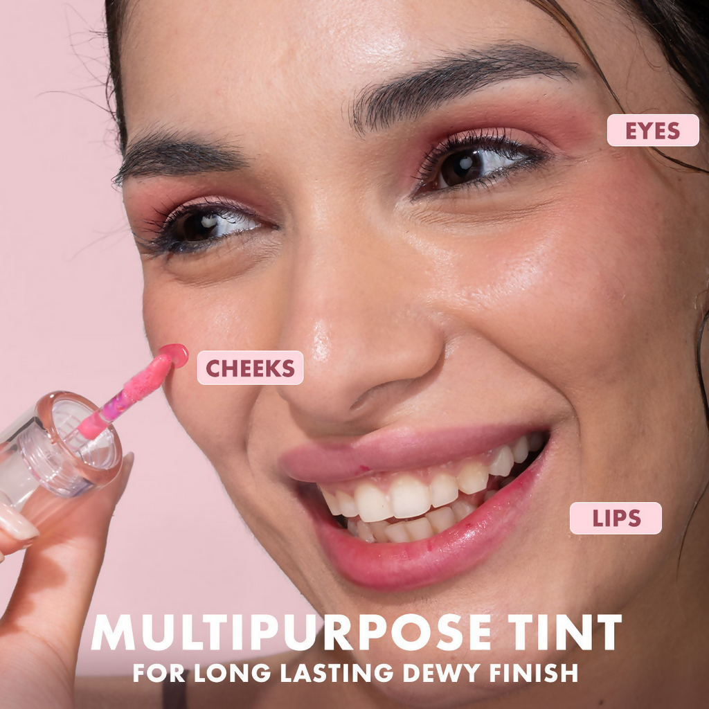 mCaffeine Shades Lip & Cheek Glow Tint Longlasting, Blendable, Dewy Finish - Tulip | Grocsy