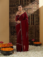kasee Beads and Stones Pure Chiffon Saree | Grocsy