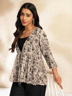 Janasya Black Crepe Solid Top,Bottom & Jacket | Grocsy