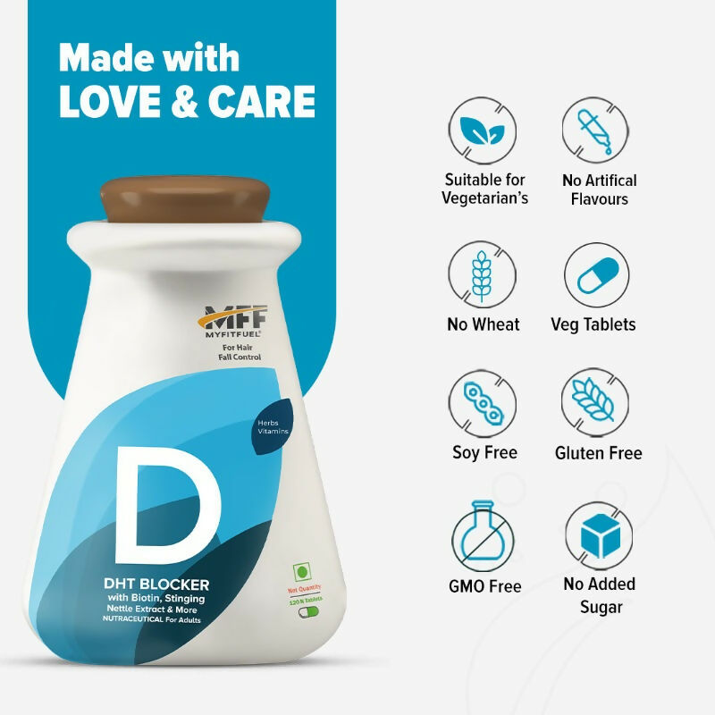 MyFitFuel DHT Blocker Tablets with Biotin & Zinc for Hair Fall Control | Grocsy