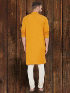 Even Apparels Pure Cotton Yellow Kurta - Yellow | Grocsy