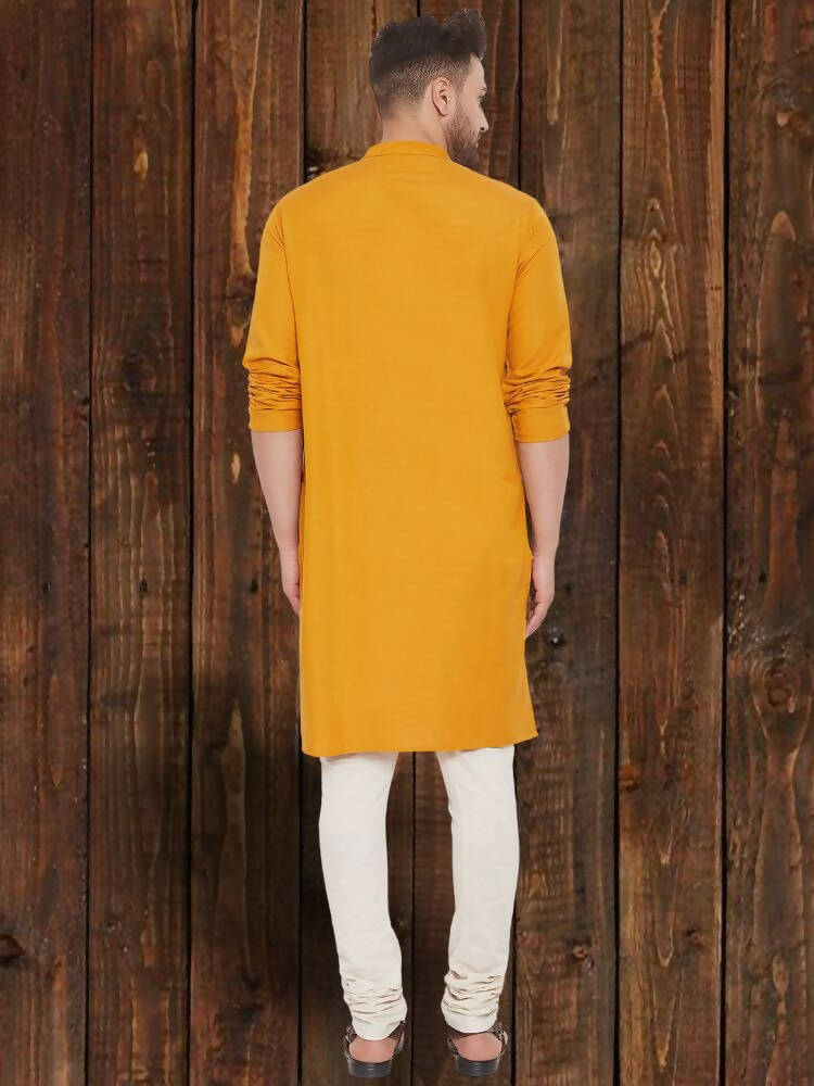 Even Apparels Pure Cotton Yellow Kurta - Yellow | Grocsy