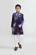 Joban Fashion Velvet Purple Kurta With Straight Fit Pant | Grocsy
