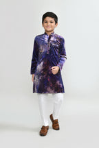 Joban Fashion Velvet Purple Kurta With Straight Fit Pant | Grocsy