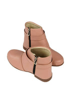Tiny Bugs Girls Buckle Embellished Peach Ankle Length Boots | Grocsy