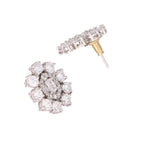 Nuyug Silver Blossom Diamond Studs | Grocsy