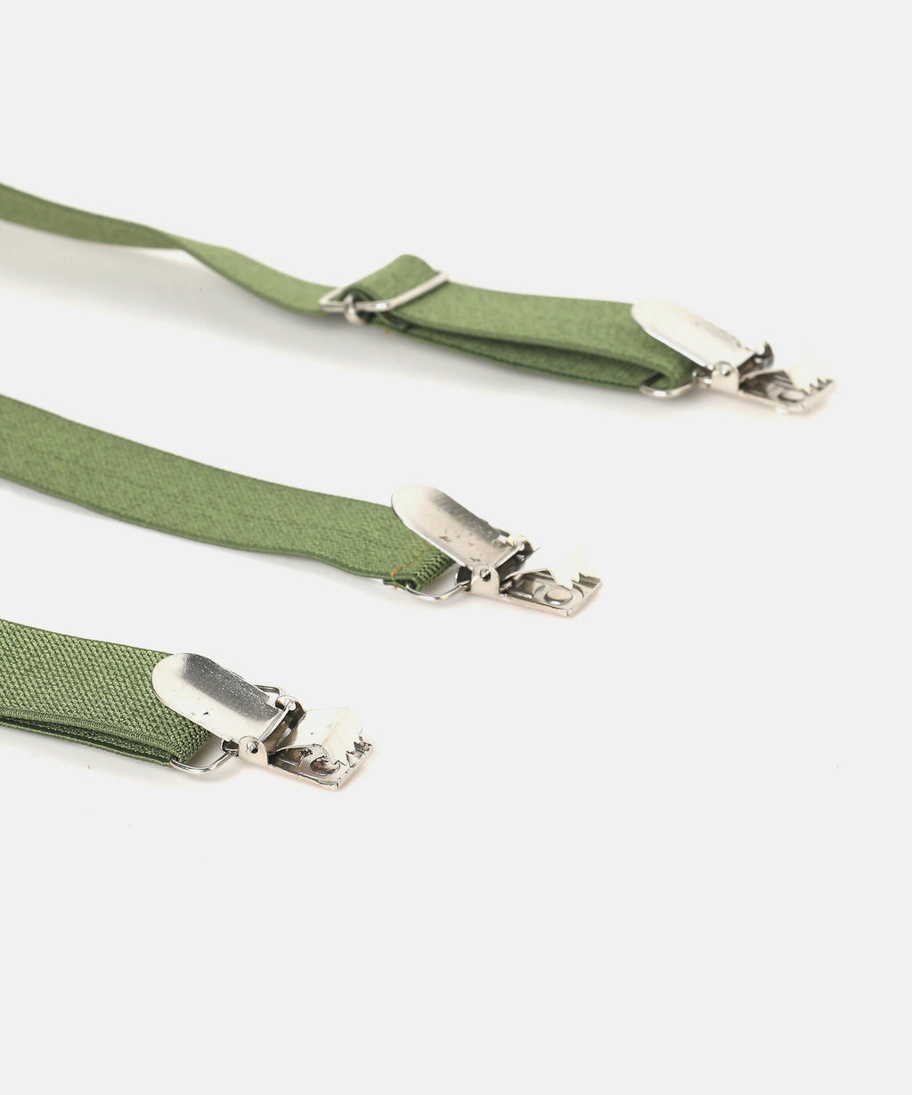 Manet Boys Solid Suspenders - Olive Green | Grocsy