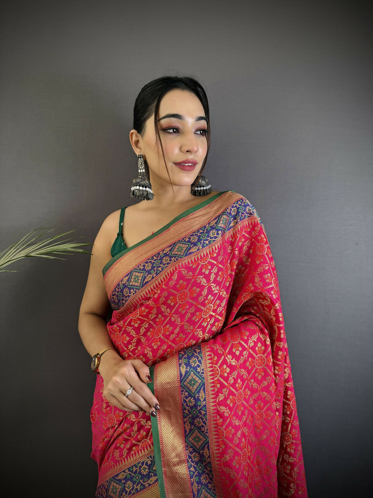 Joban Fashion Hot Pink Patola Soft Silk Patola Saree | Grocsy