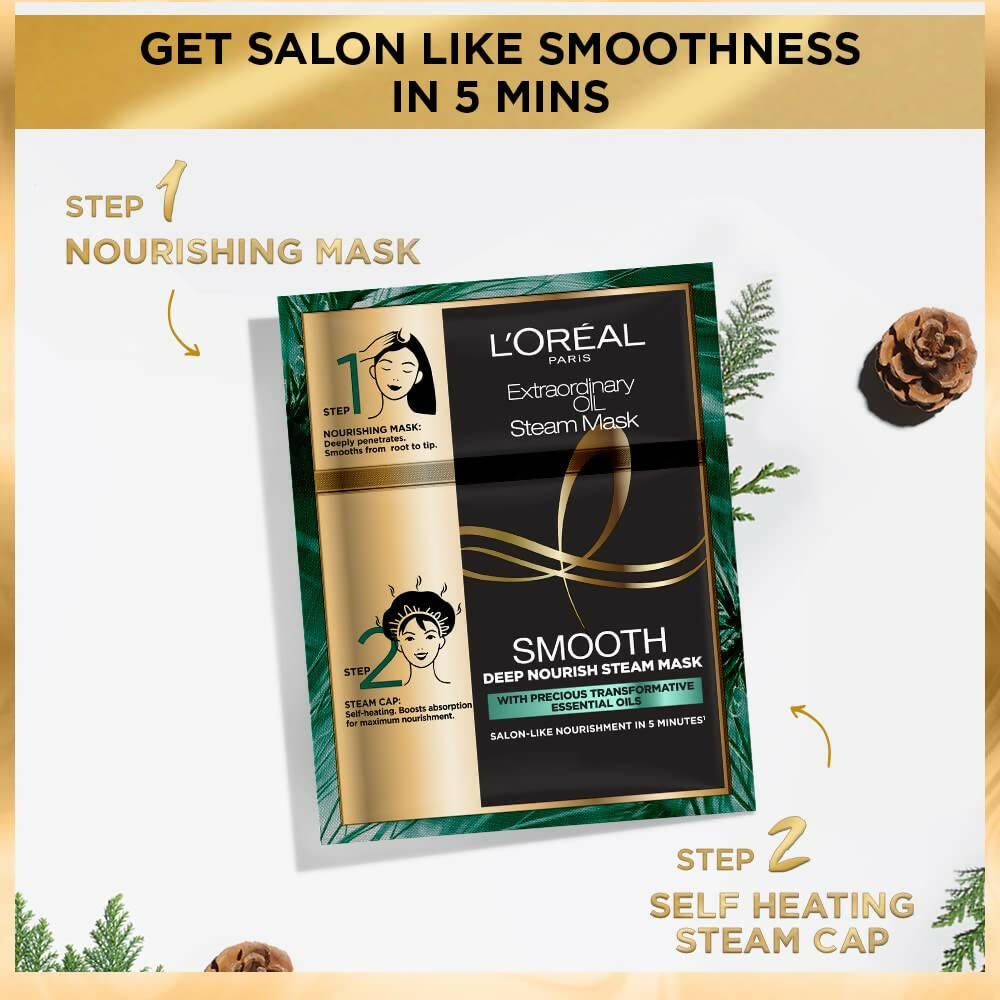 L'Oreal Paris Extraordinary Oil Smooth & Deep Nourishing Steam Mask | Grocsy