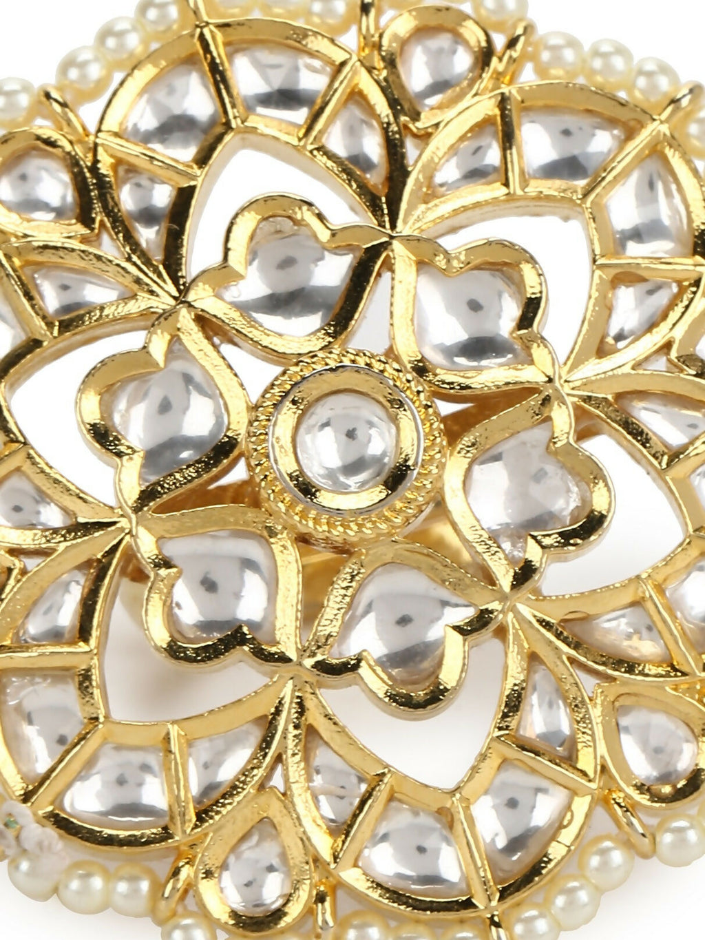 Oversized Kundan Ring- Ruby Raang | Grocsy