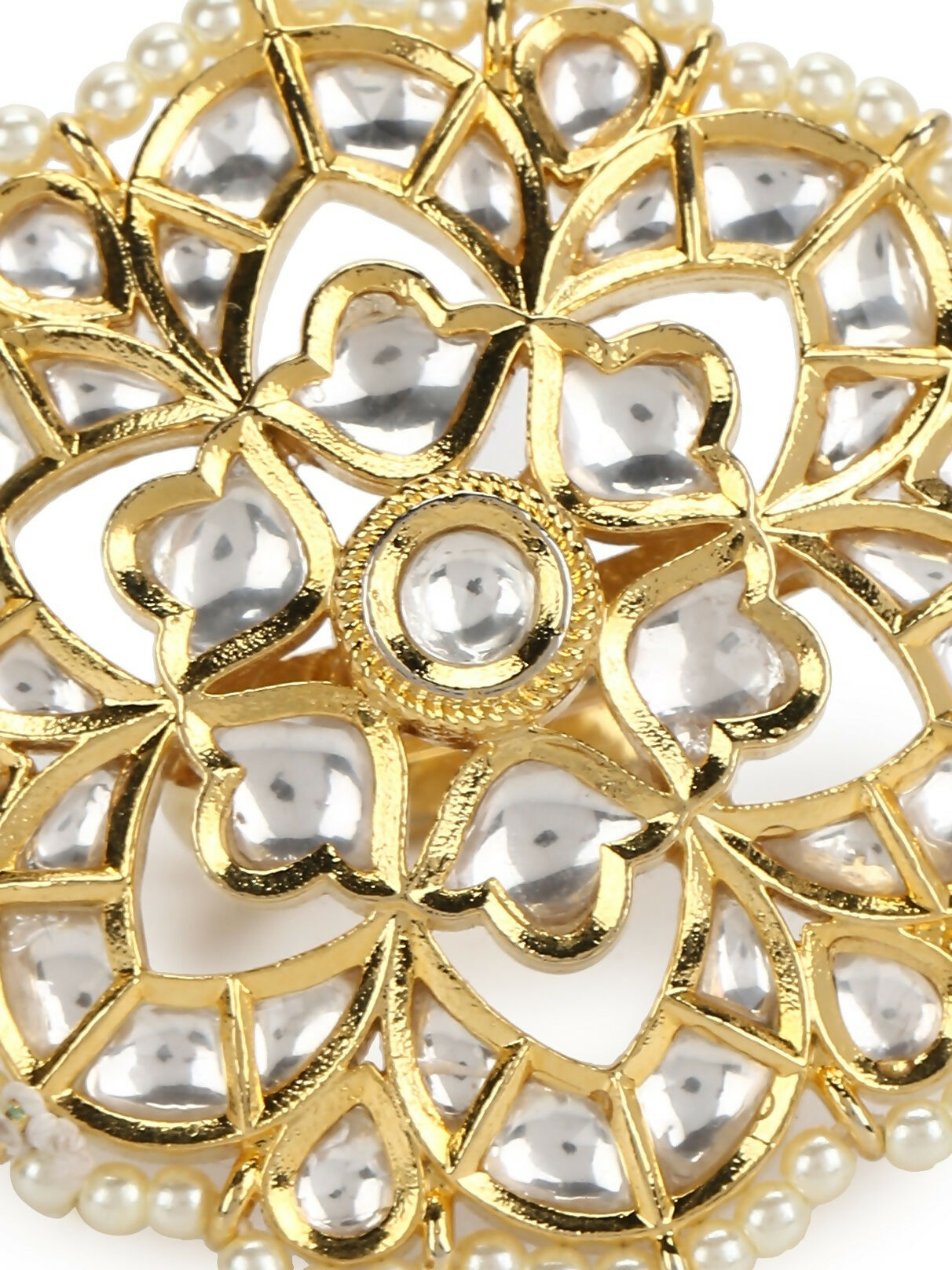Oversized Kundan Ring- Ruby Raang | Grocsy