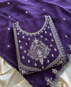 KC Purple Wedding Wear Embroidered Crush Silk Salwar Suit | Grocsy