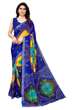 Vamika Ethnic Fire Blue Printed With Lace Saree | Grocsy