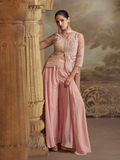 Anaita Baby Pink Georgette Readymade Suit with Embroidery Work | Grocsy