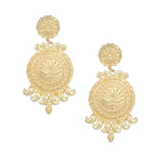 Joban Fashion Women Matte Gold Brass Earrings | Grocsy