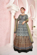 Everywhere Designer Black Dola Silk Gown With Dupatta - Anbazaar | Grocsy