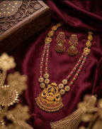 Jewel City Women's Traditional Lakshmi Temple Necklace Set With Earrings Gold-Plated Ethnic Jewelry Handcrafted For Weddings & Festivals | Grocsy
