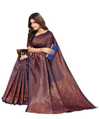 Vamika Weaving Banarasi Jacquard Navy Kanjivaram Saree | Grocsy