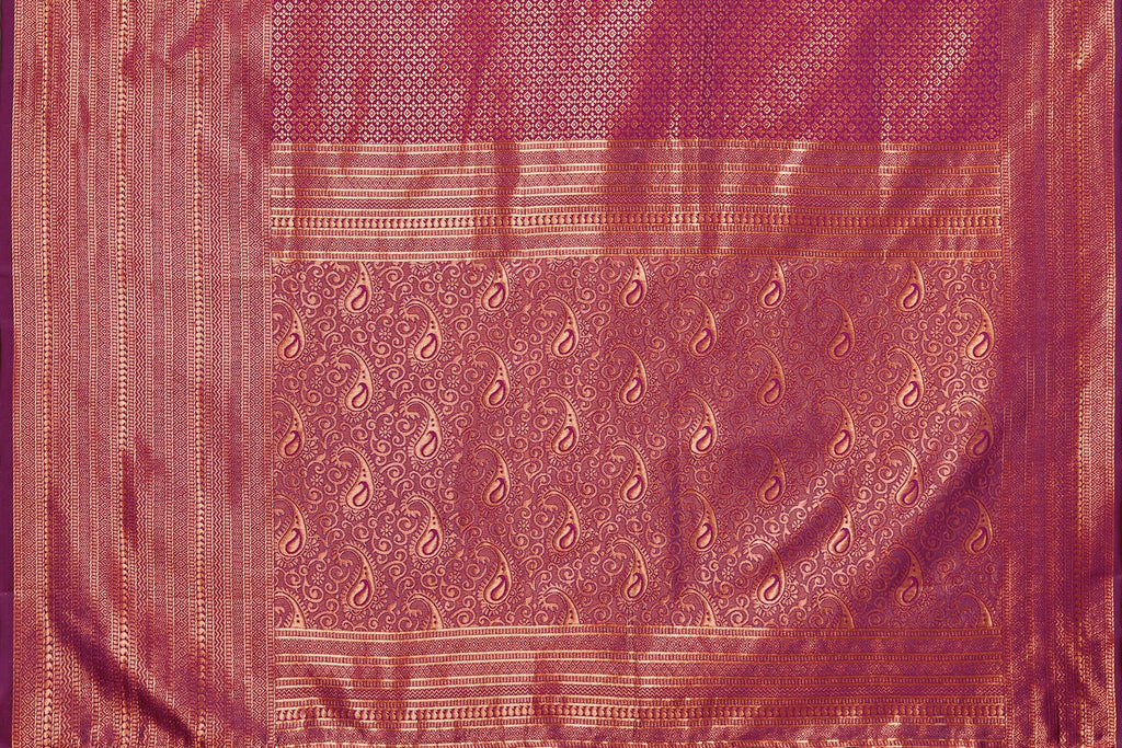 Vamika Weaving Banarasi Jacquard Purple Kanjivaram Saree | Grocsy