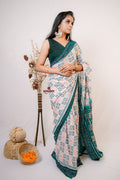 khanduapata White Special Box Design Cotton Saree For Women | Grocsy