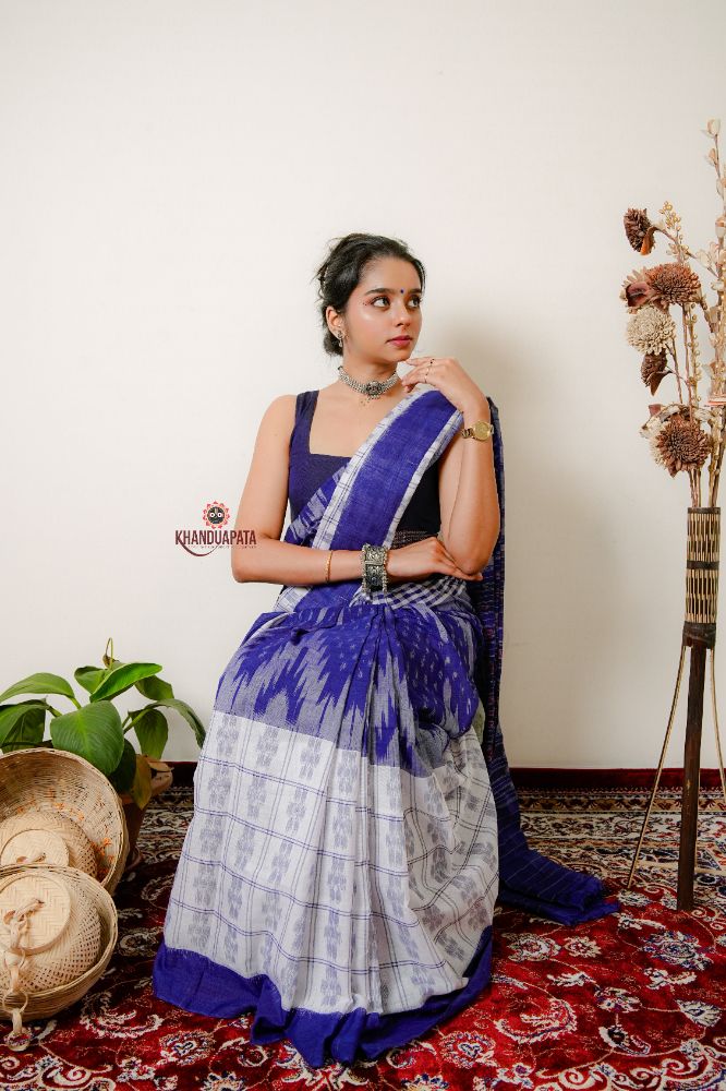 khanduapata Multicolor Kumbha Special Design Cotton Saree For Women | Grocsy
