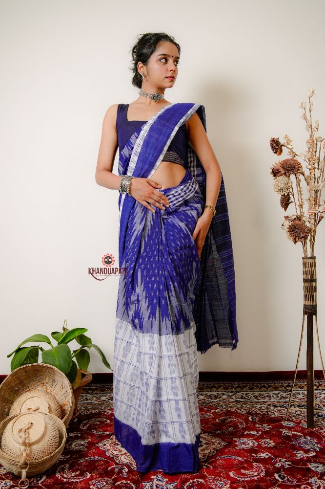 khanduapata Multicolor Kumbha Special Design Cotton Saree For Women | Grocsy
