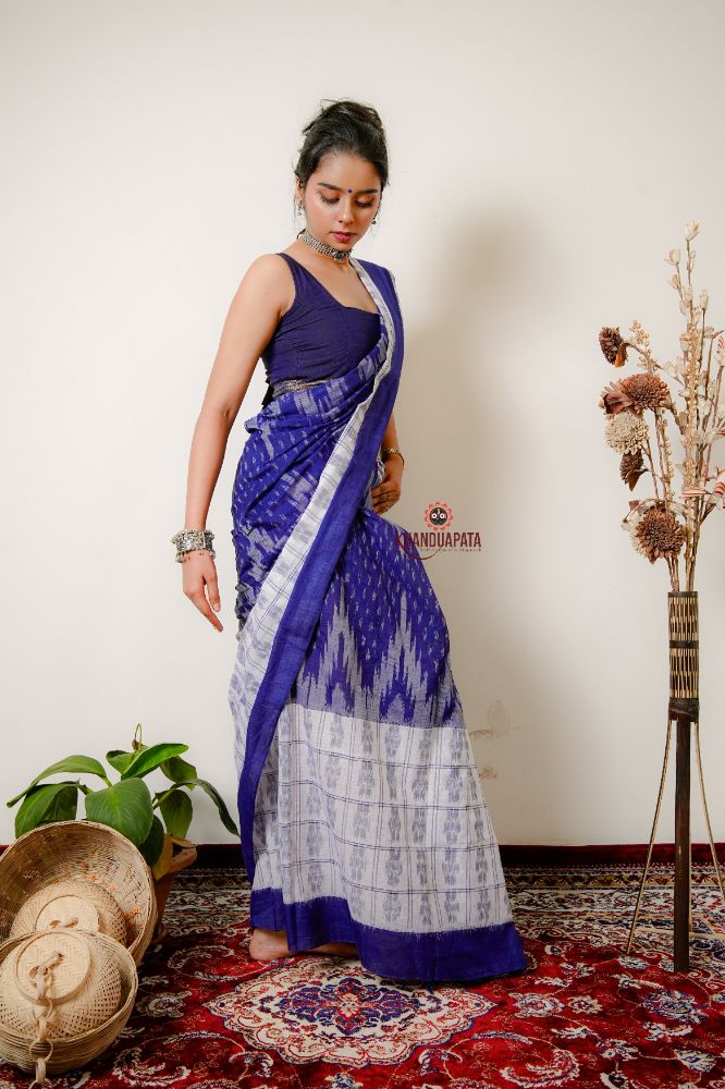 khanduapata Multicolor Kumbha Special Design Cotton Saree For Women | Grocsy