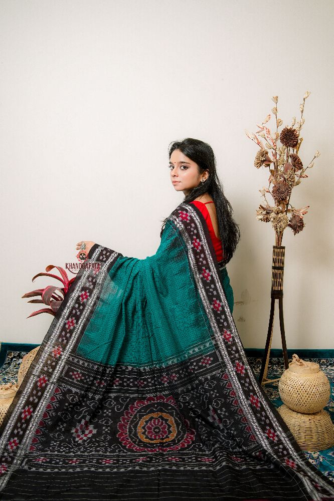 khanduapata Multicolour Pasaspali Check Design Cotton Saree For Women | Grocsy