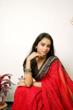 khanduapata Maroon Plain Pasapali Border Cotton Saree For Women | Grocsy
