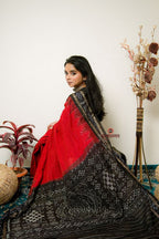 khanduapata Maroon Plain Pasapali Border Cotton Saree For Women | Grocsy