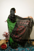 khanduapata Meadow Green Plain Cotton Saree For Women | Grocsy