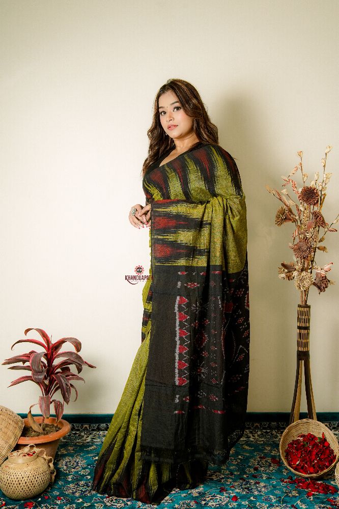 khanduapata Light Meadow Special Plain Cotton Saree For Women | Grocsy