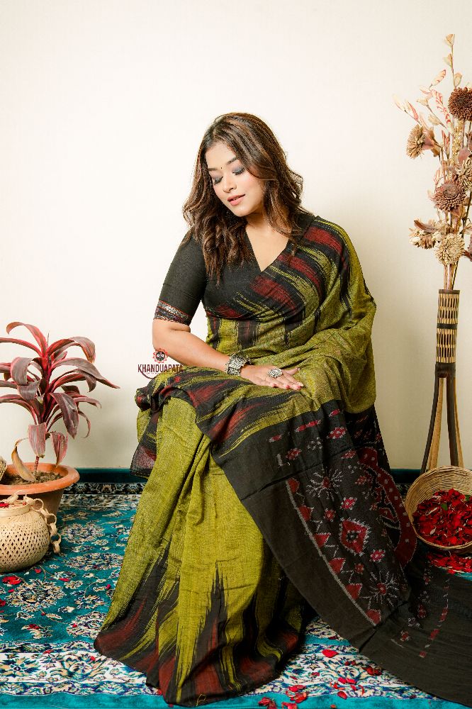 khanduapata Light Meadow Special Plain Cotton Saree For Women | Grocsy