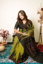 khanduapata Light Meadow Special Plain Cotton Saree For Women | Grocsy