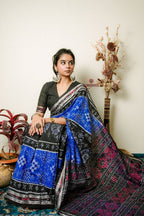 khanduapata Black & Copper Sulphate Special Design Cotton Saree For Women | Grocsy