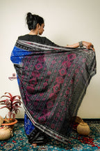 khanduapata Black & Copper Sulphate Special Design Cotton Saree For Women | Grocsy