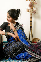 khanduapata Black & Copper Sulphate Special Design Cotton Saree For Women | Grocsy