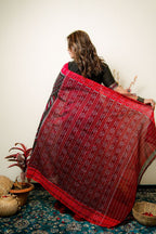 khanduapata Black Special Star Design Cotton Saree For Women | Grocsy
