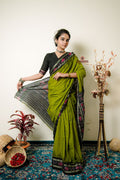 khanduapata Meadow Green Pasapali Cotton Saree For Women | Grocsy