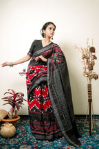 khanduapata Multicolor Elephant Design Cotton Saree For Women | Grocsy