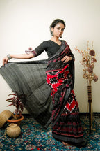 khanduapata Multicolor Elephant Design Cotton Saree For Women | Grocsy