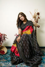 khanduapata Multicolor Tribal Doll Design Cotton Saree For Women | Grocsy
