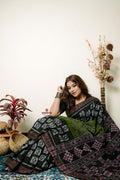 khanduapata Black And Grey Box Design Cotton Saree For Women | Grocsy