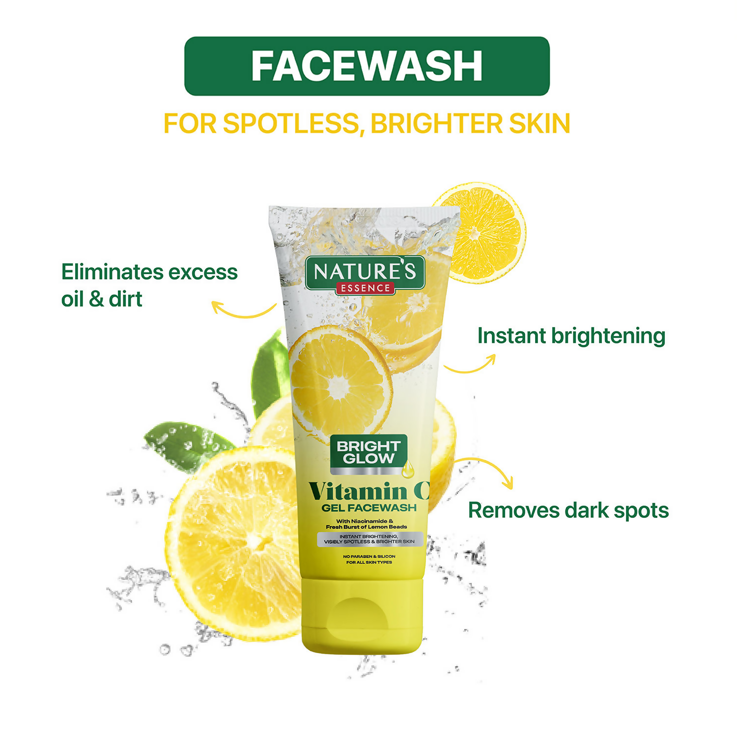 Nature's Essence Bright Glow Vitamin C Gel Face Wash | Grocsy